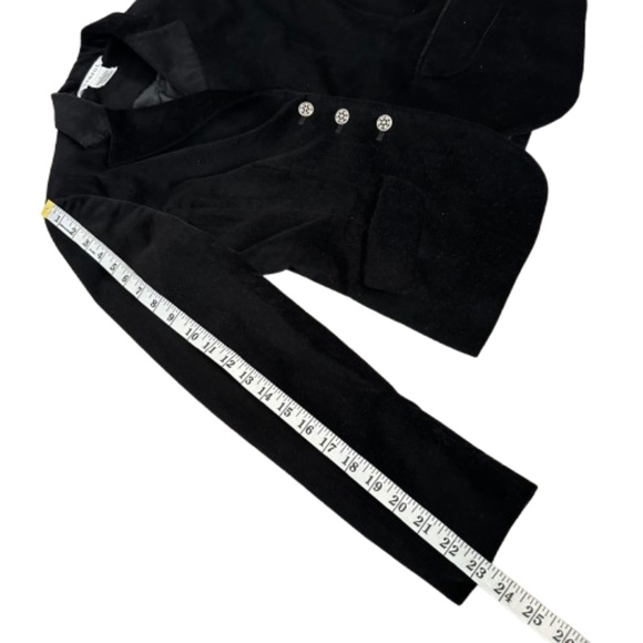 George Women's 4 Black Velvet Cotton Collared Sleeved Classic Blazer Jacket Top - Picture 13 of 15